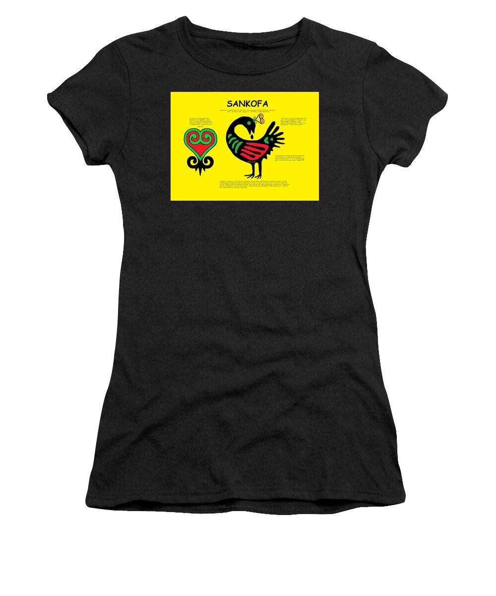 Sankofa Women's T-Shirt featuring the digital art Sankofa Knowledge by Adenike AmenRa