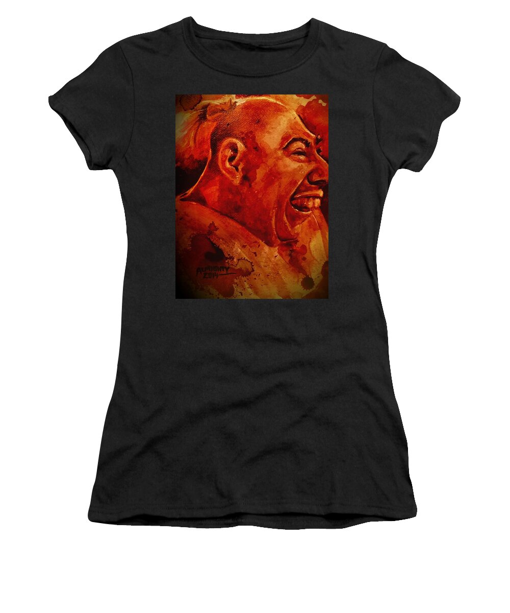 Schlitzie Women's T-Shirt featuring the painting Schlitzie / Pinhead by Ryan Almighty