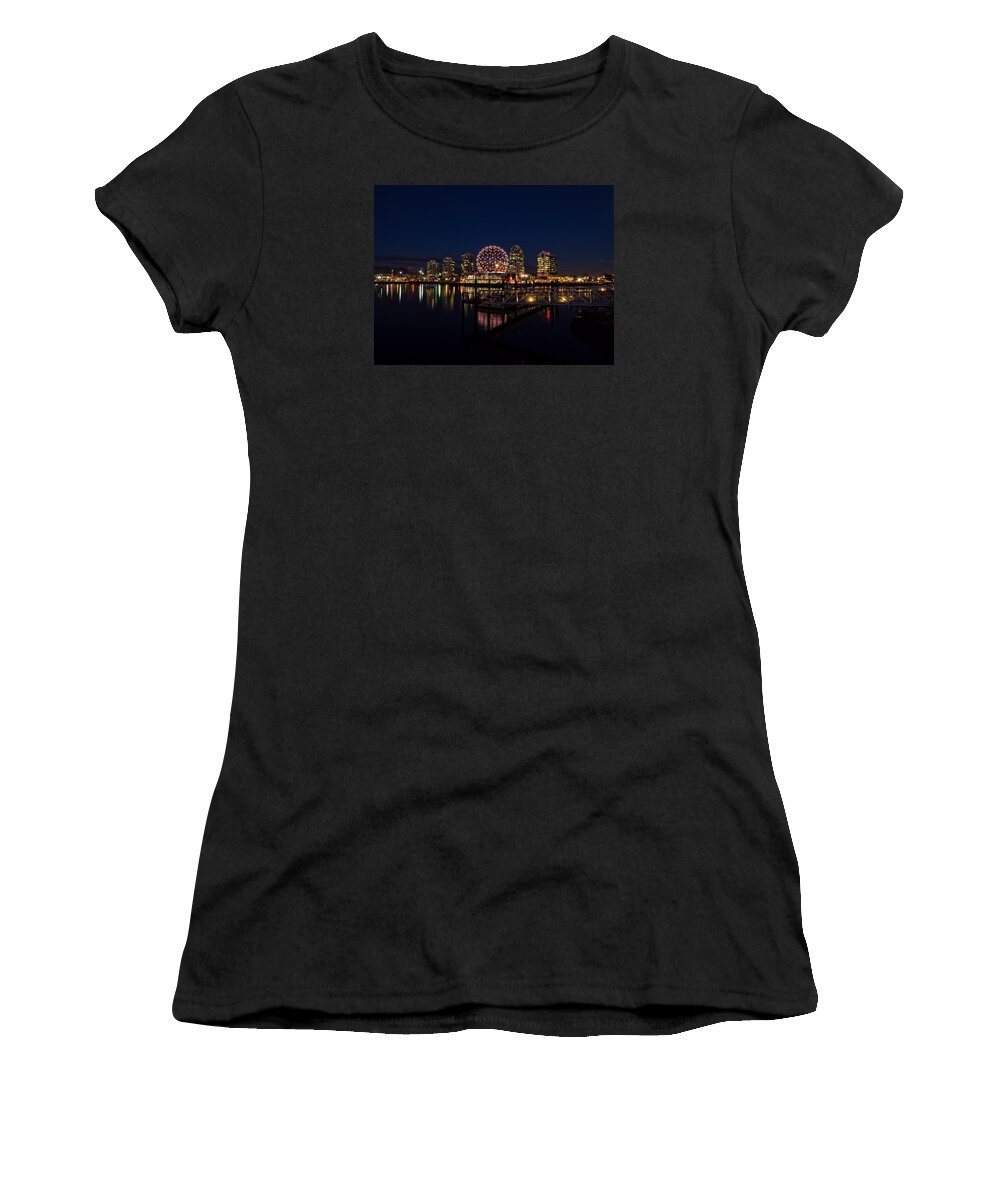 Science World Women's T-Shirt featuring the photograph Science World Nocturnal by Gary Karlsen