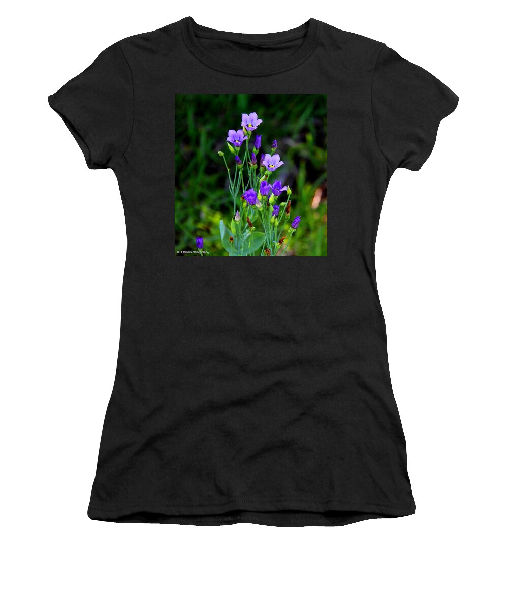 Seaside Gentian Wildflower Women's T-Shirt featuring the photograph Seaside Gentian Wildflower by Barbara Bowen