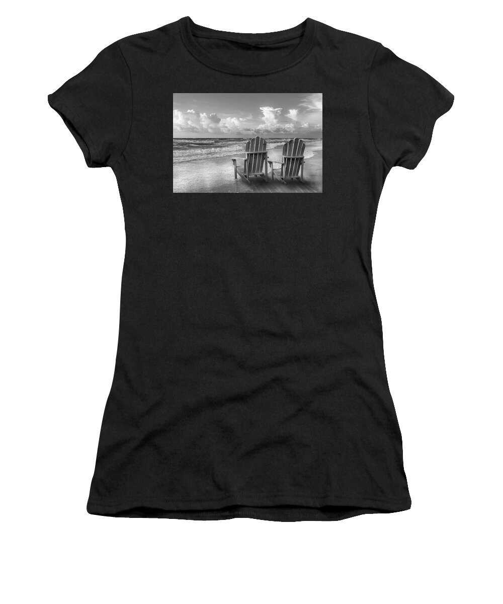 Clouds Women's T-Shirt featuring the photograph Seaside Silver at Dawn by Debra and Dave Vanderlaan