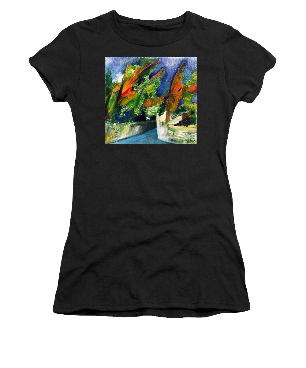 Secret Pathway Women's T-Shirt featuring the painting Secret Path by Elizabeth Fontaine-Barr