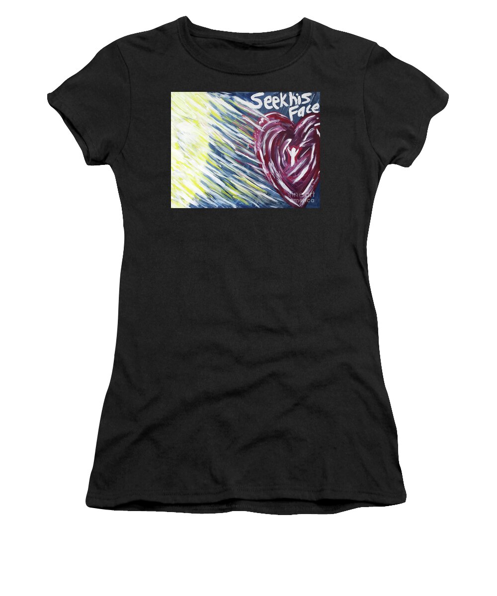 Seek His Face Women's T-Shirt featuring the painting Seek His Face by Curtis Sikes