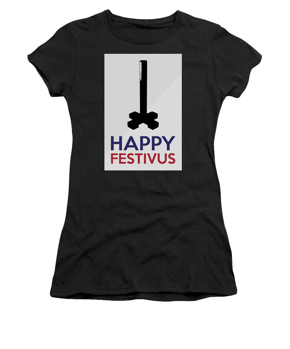 Happy Festivus Women's T-Shirt featuring the painting Seinfeld Poster Quote Happy Festivus - Jerry Seinfeld, George Costanza by Beautify My Walls