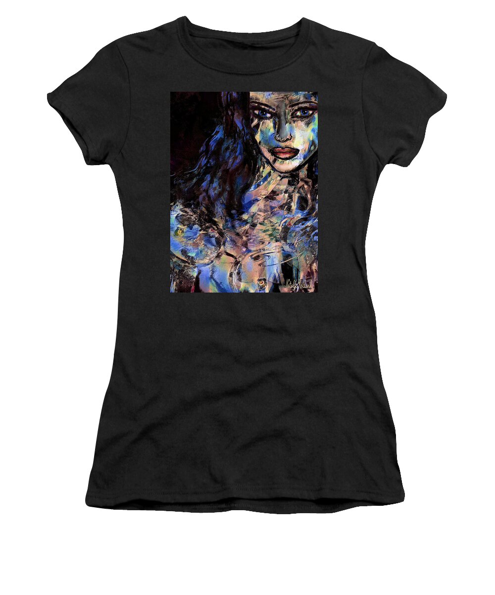 Nude Women's T-Shirt featuring the mixed media Sensuelle by Natalie Holland