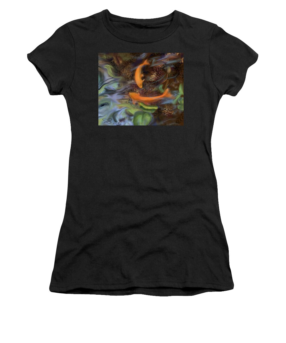 Fish Women's T-Shirt featuring the painting Tranquility by Susan Sarabasha