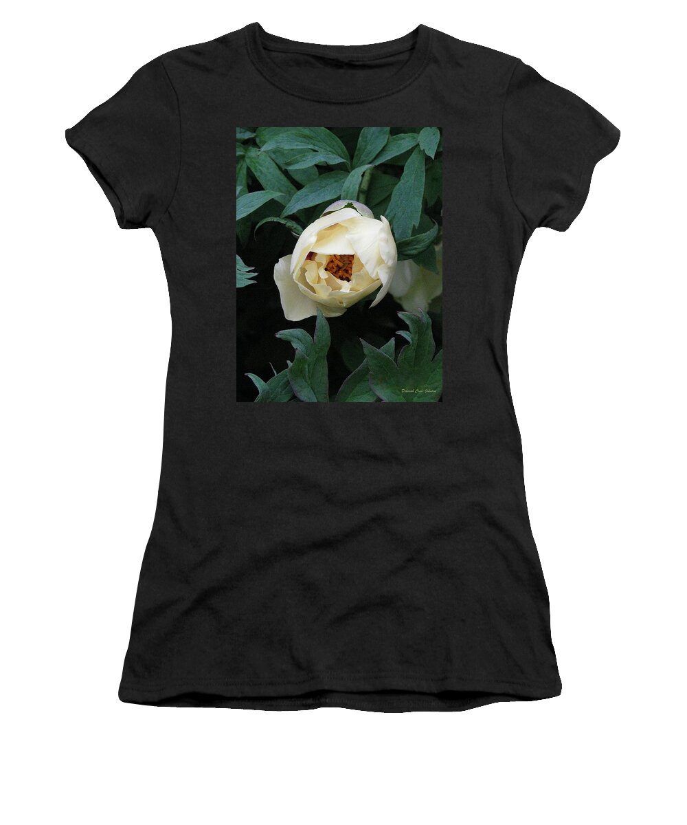 Flowers Women's T-Shirt featuring the photograph Sexy Peony by Deborah Crew-Johnson