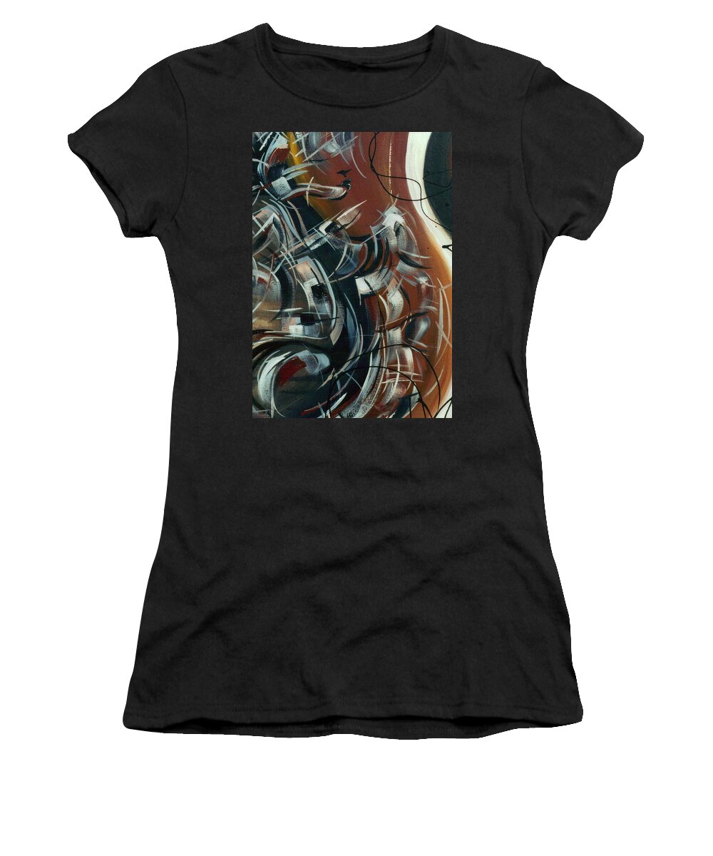 Brown Women's T-Shirt featuring the painting She Moves Me vol2 by Hasaan Kirkland