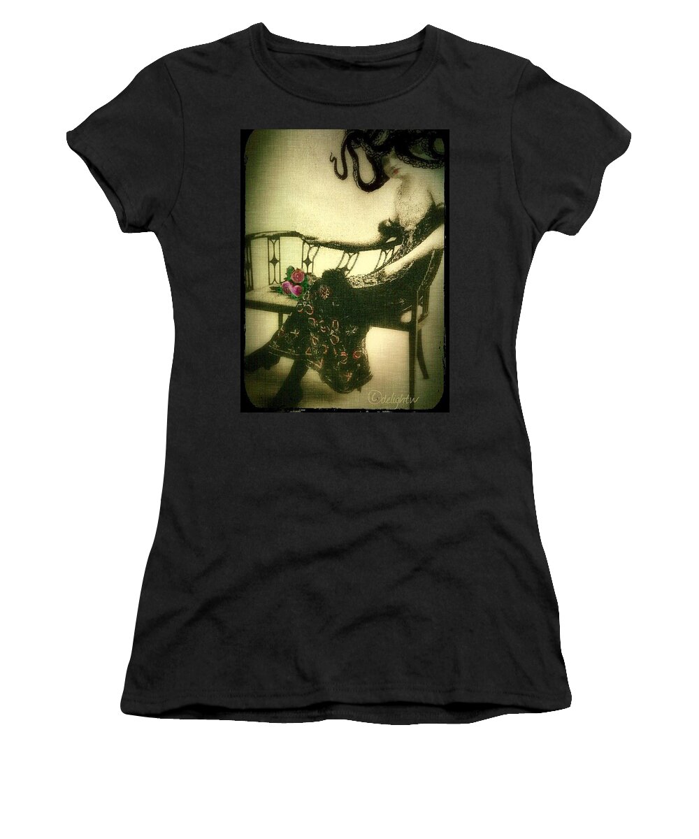 Cephalopod Women's T-Shirt featuring the digital art She Wore an Octopus on Her Head for a Hat by Delight Worthyn