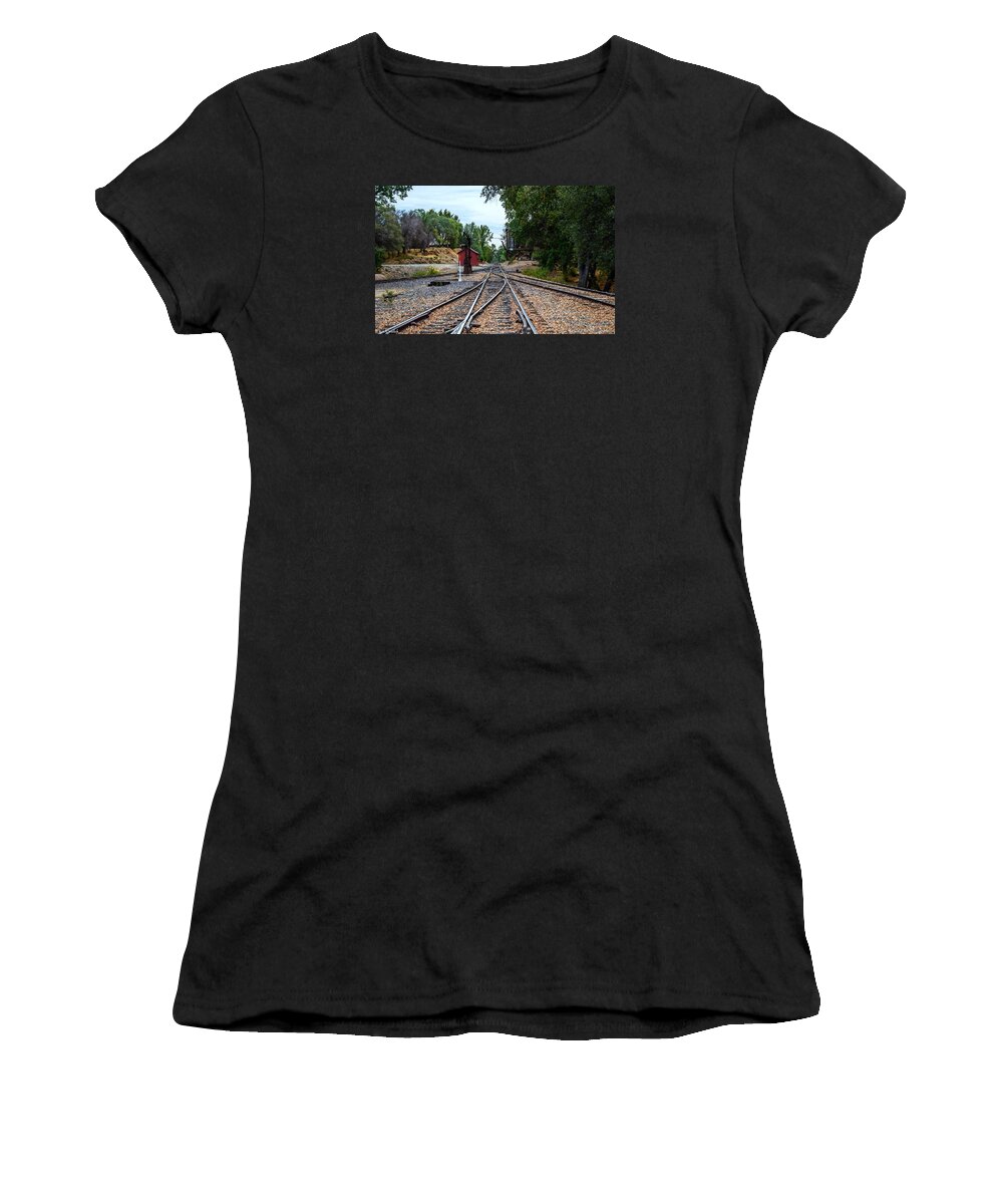 Station Women's T-Shirt featuring the photograph Sierra Railway by Mike Ronnebeck