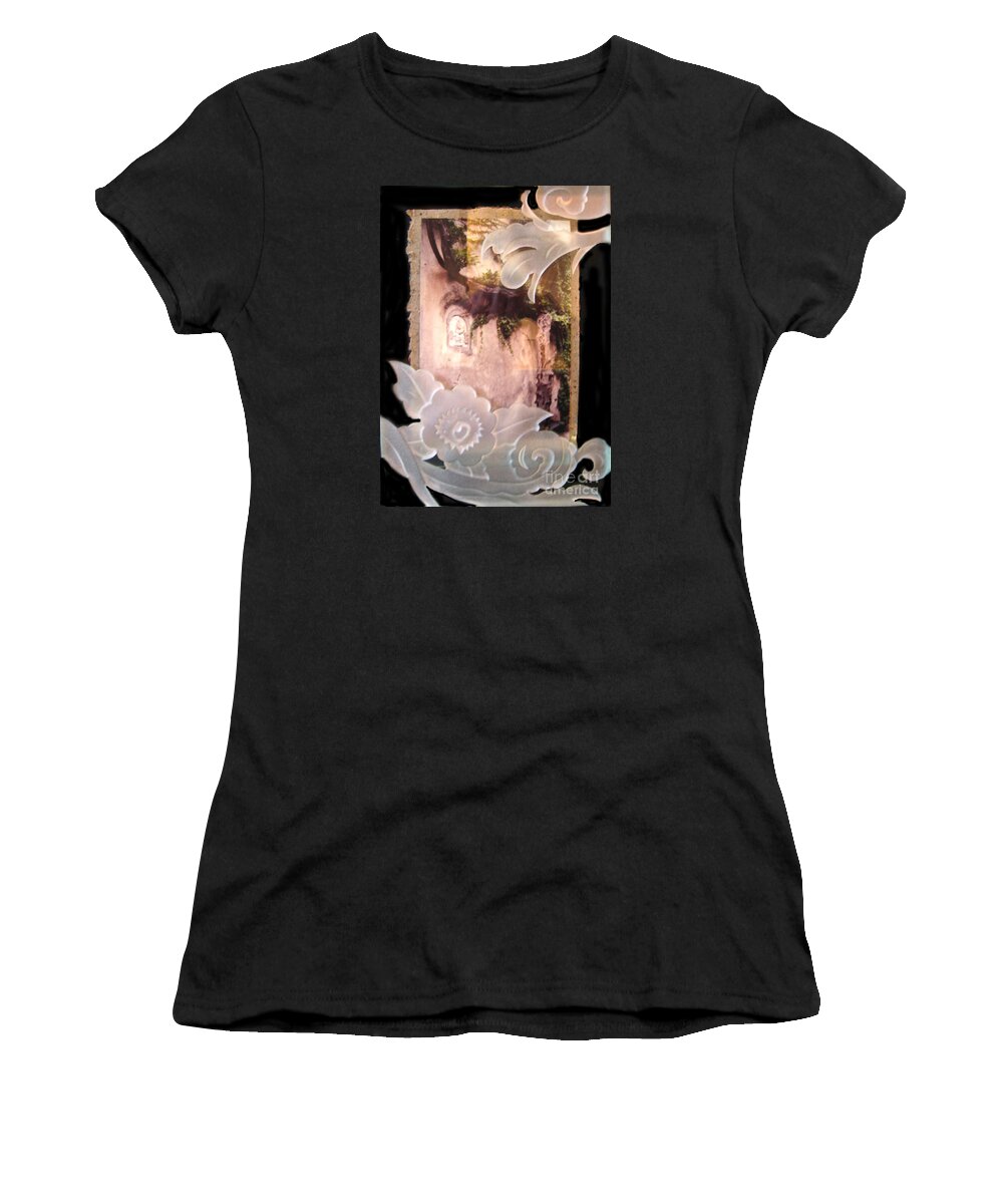 Brown Women's T-Shirt featuring the photograph Silent Wall by Alone Larsen