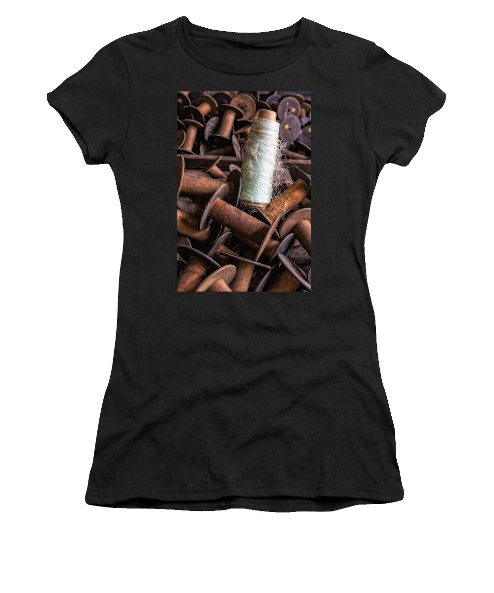 Sewing Women's T-Shirt featuring the photograph Silk Thread Spools by Susan Candelario