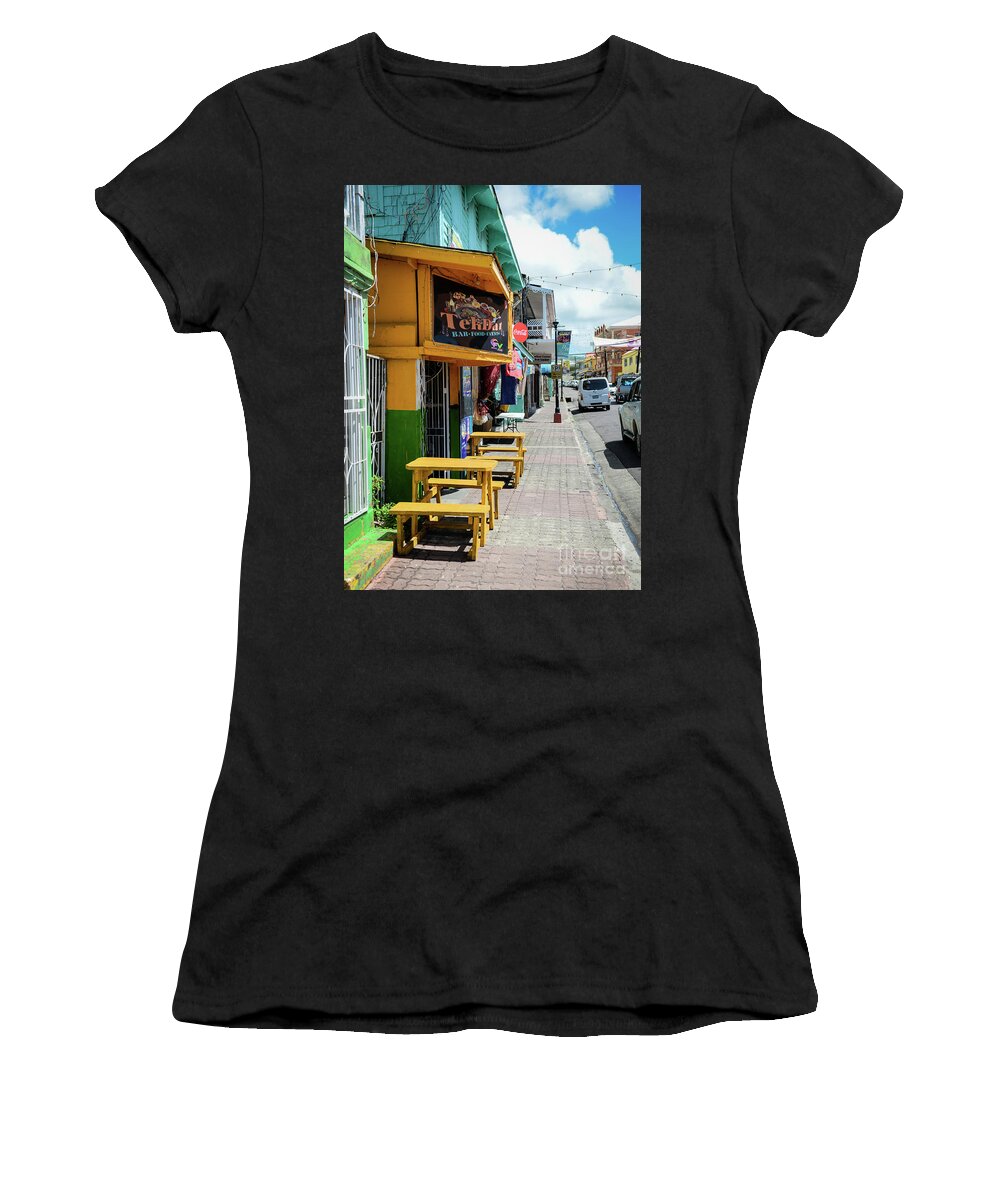 St Kitts Women's T-Shirt featuring the photograph Simple Street View by Ed Taylor