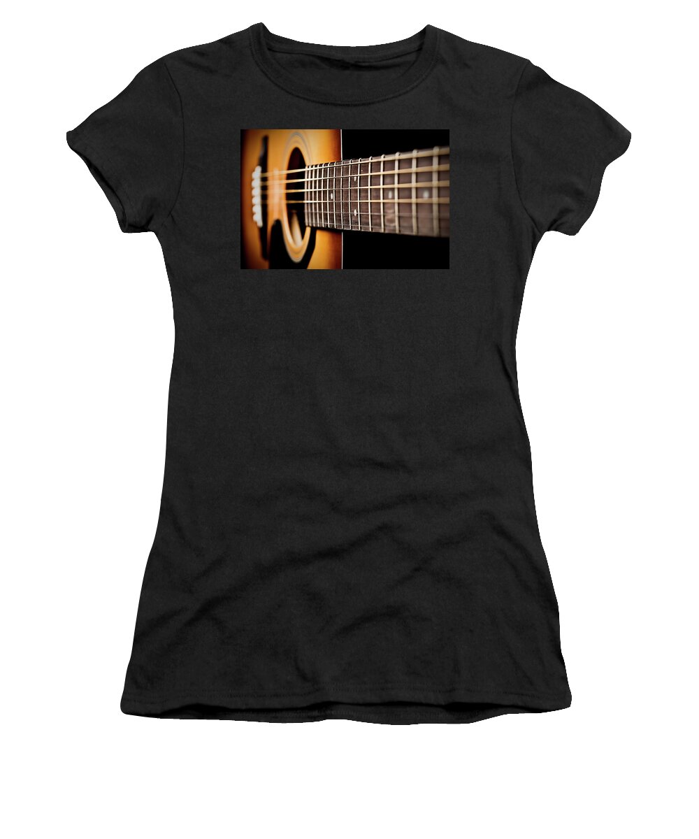 Six String Guitar Women's T-Shirt featuring the photograph Six String Guitar by Onyonet Photo studios