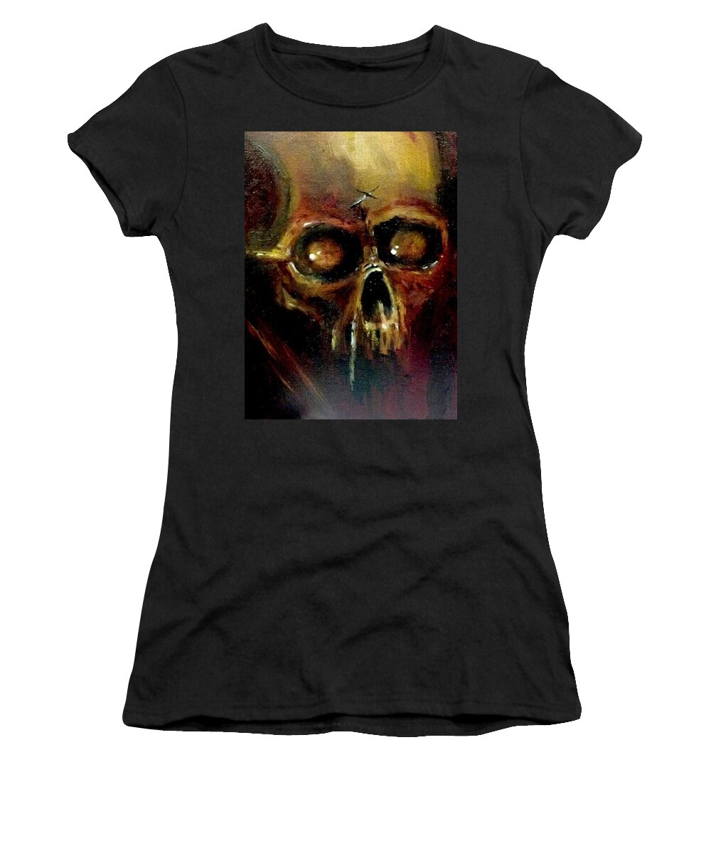 John Wayne Gacy Women's T-Shirt featuring the painting Skull by Ryan Almighty