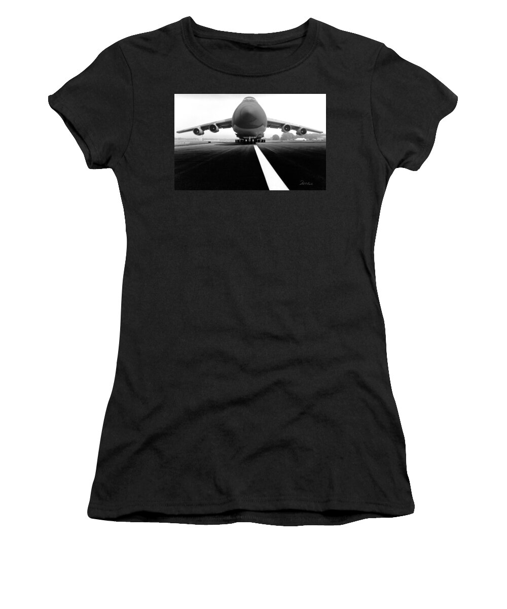 Black & White Women's T-Shirt featuring the photograph Smiling C Five Galaxy by Frederic A Reinecke