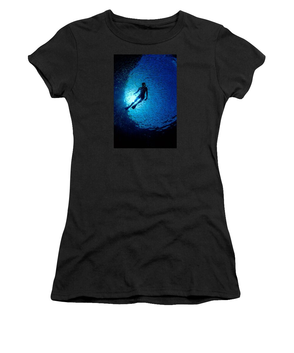 Sail Women's T-Shirt featuring the photograph Snorkeler by Gary Felton