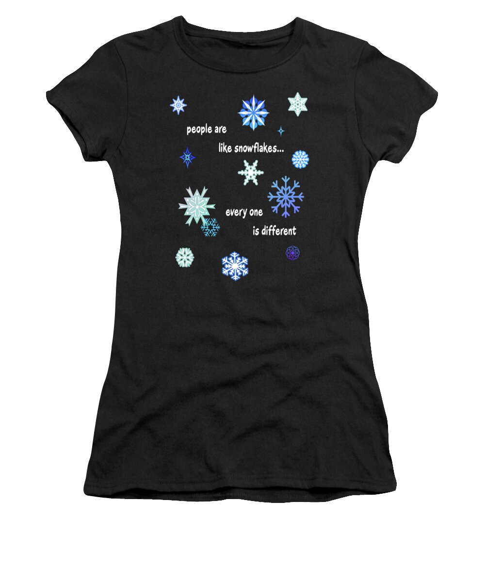 Snowflakes Women's T-Shirt featuring the digital art Snowflakes 4 by Two Hivelys