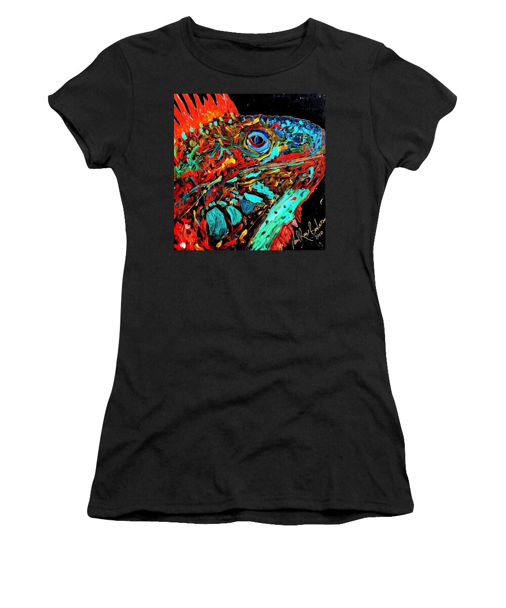  Women's T-Shirt featuring the painting Son of iggy by Neal Barbosa