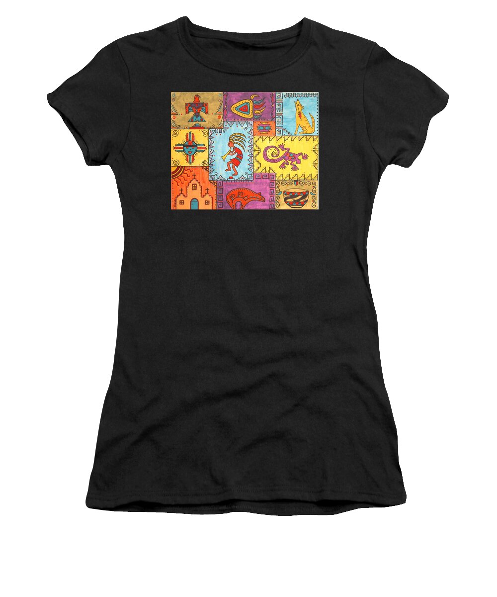 Yellow Women's T-Shirt featuring the painting Southwest Sampler by Susie WEBER