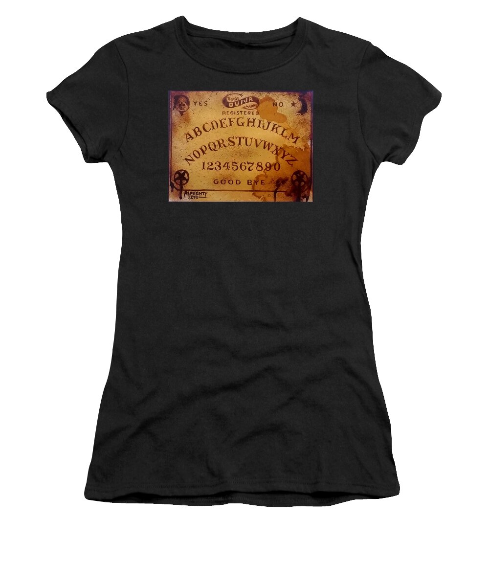 Ouija Board Women's T-Shirt featuring the painting Spirit Board - Proto by Ryan Almighty