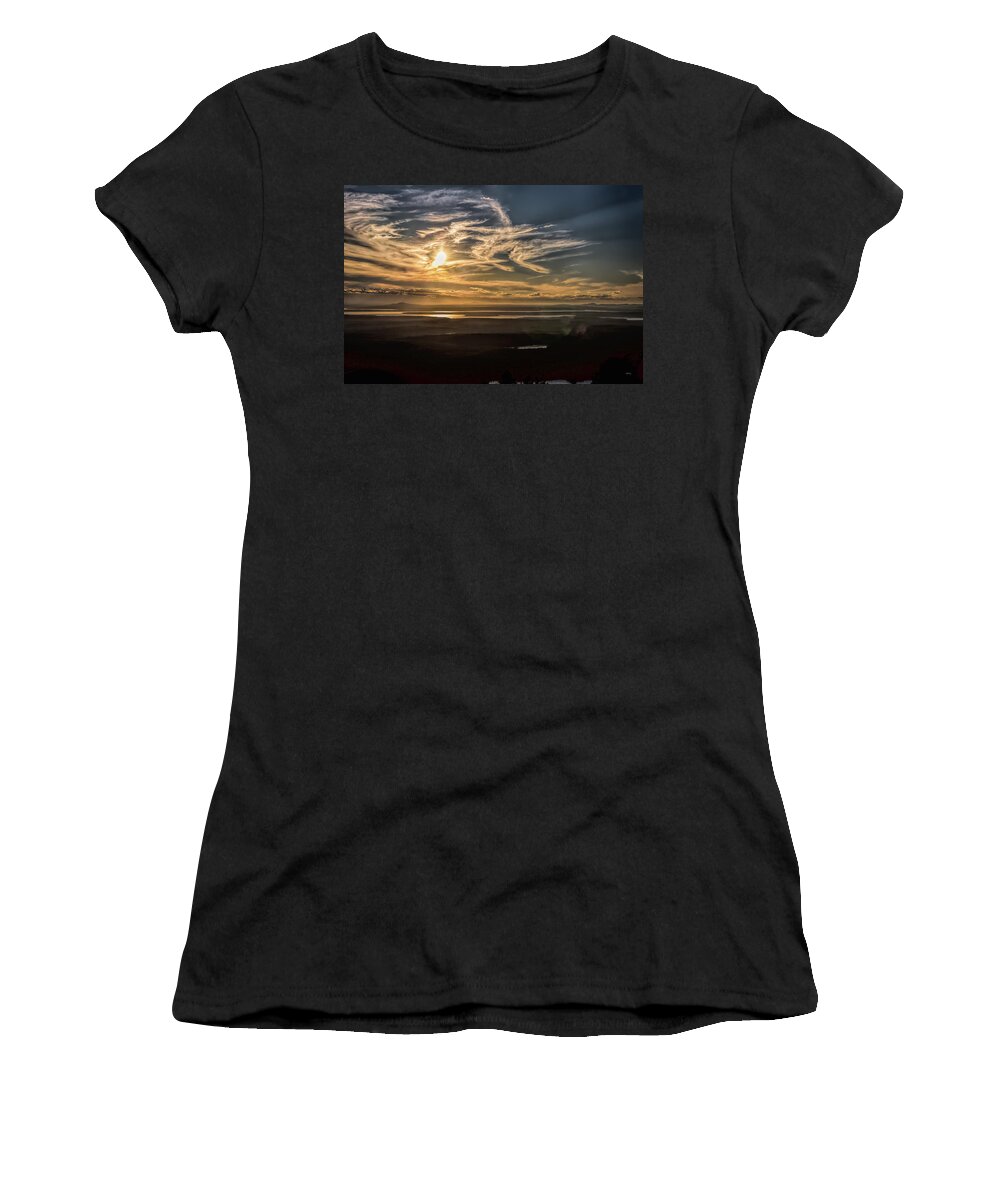 Mount Desert Island Women's T-Shirt featuring the photograph Splendorous Sunset by John M Bailey