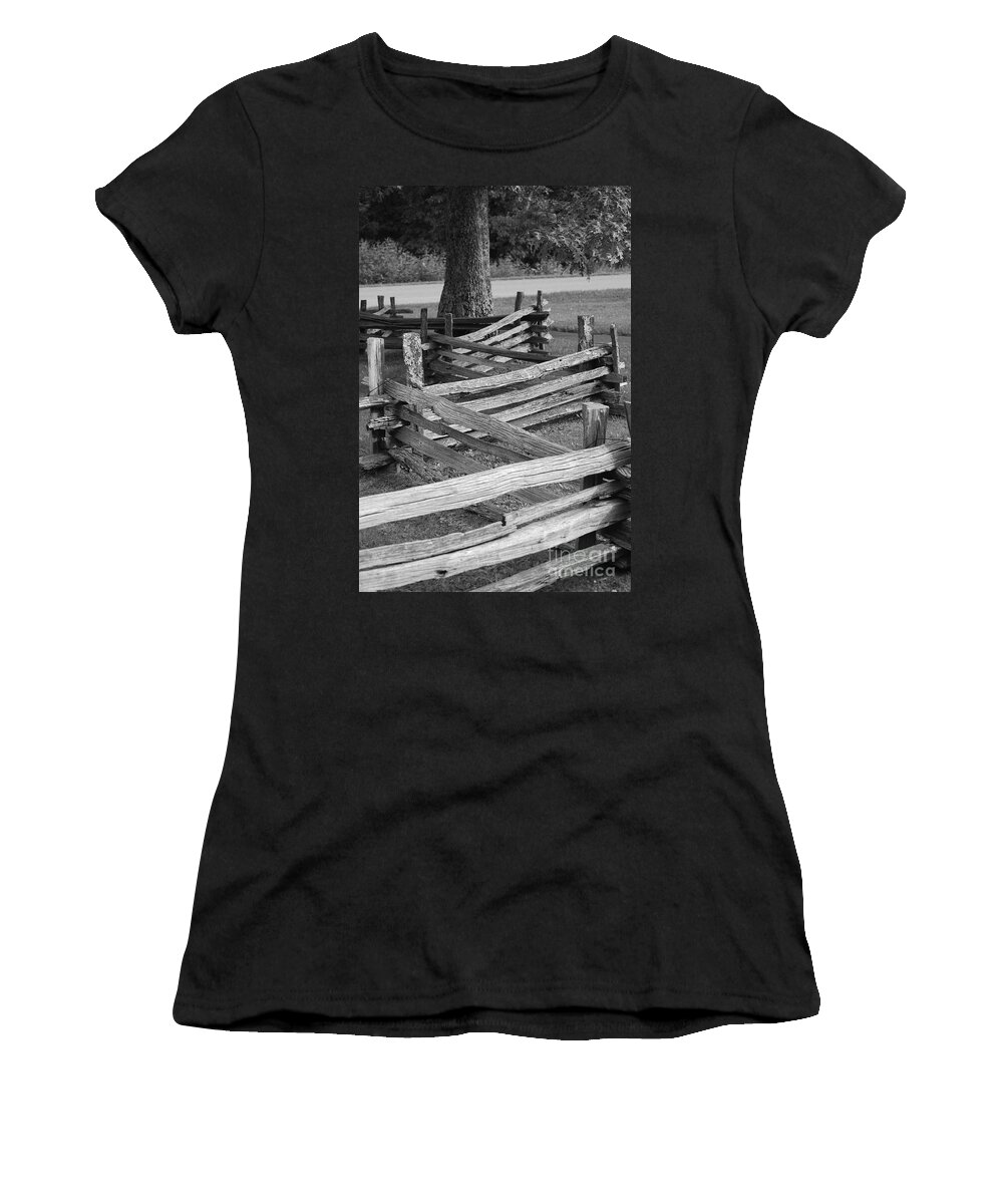 Road Women's T-Shirt featuring the photograph Split Rail Fence by Eric Liller