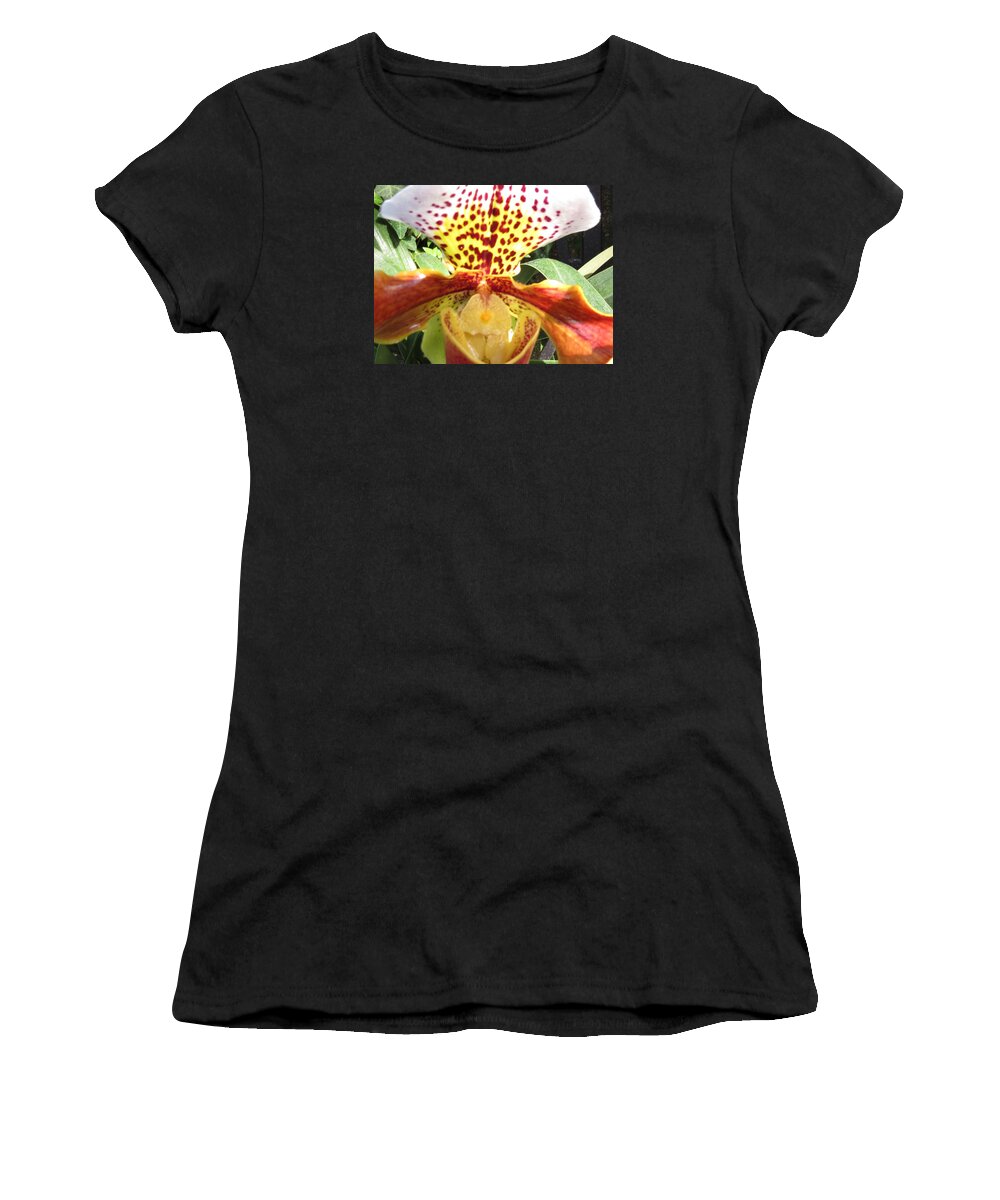 Flower Women's T-Shirt featuring the photograph Spotted petals by Laura Henry