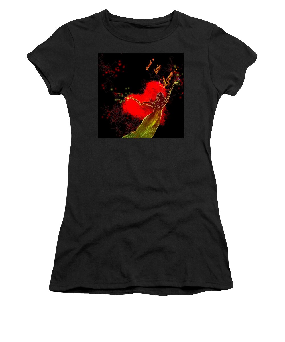 Love Women's T-Shirt featuring the painting Spread a little love by Miki De Goodaboom
