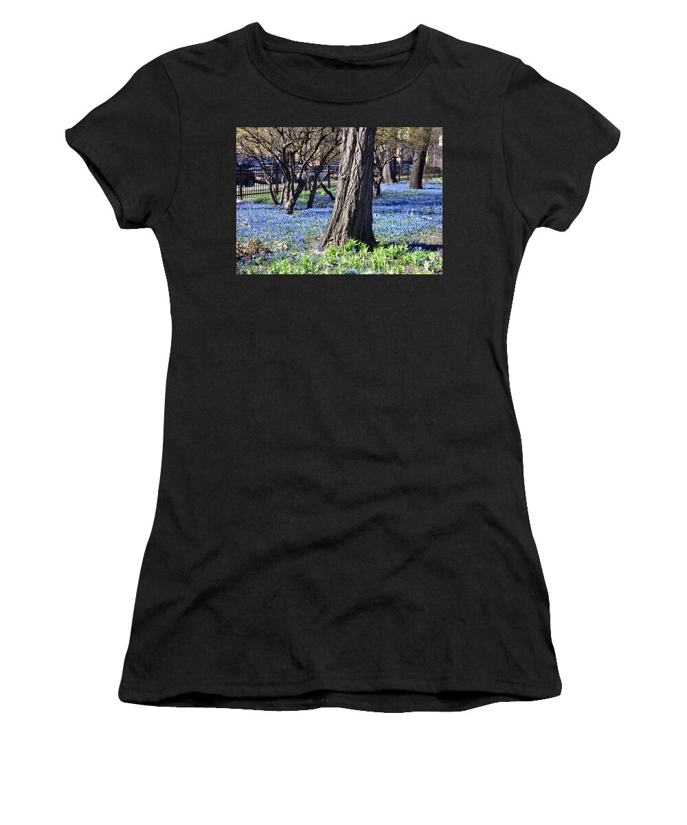 Landscape Women's T-Shirt featuring the photograph Springtime in the City by Laura Kinker