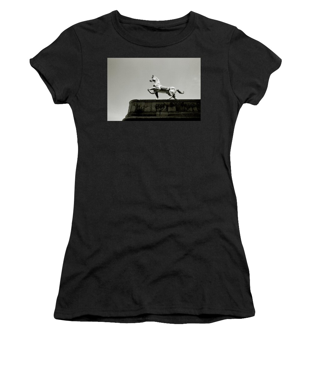 Horse Women's T-Shirt featuring the photograph Stallion In Motion by Shaun Higson