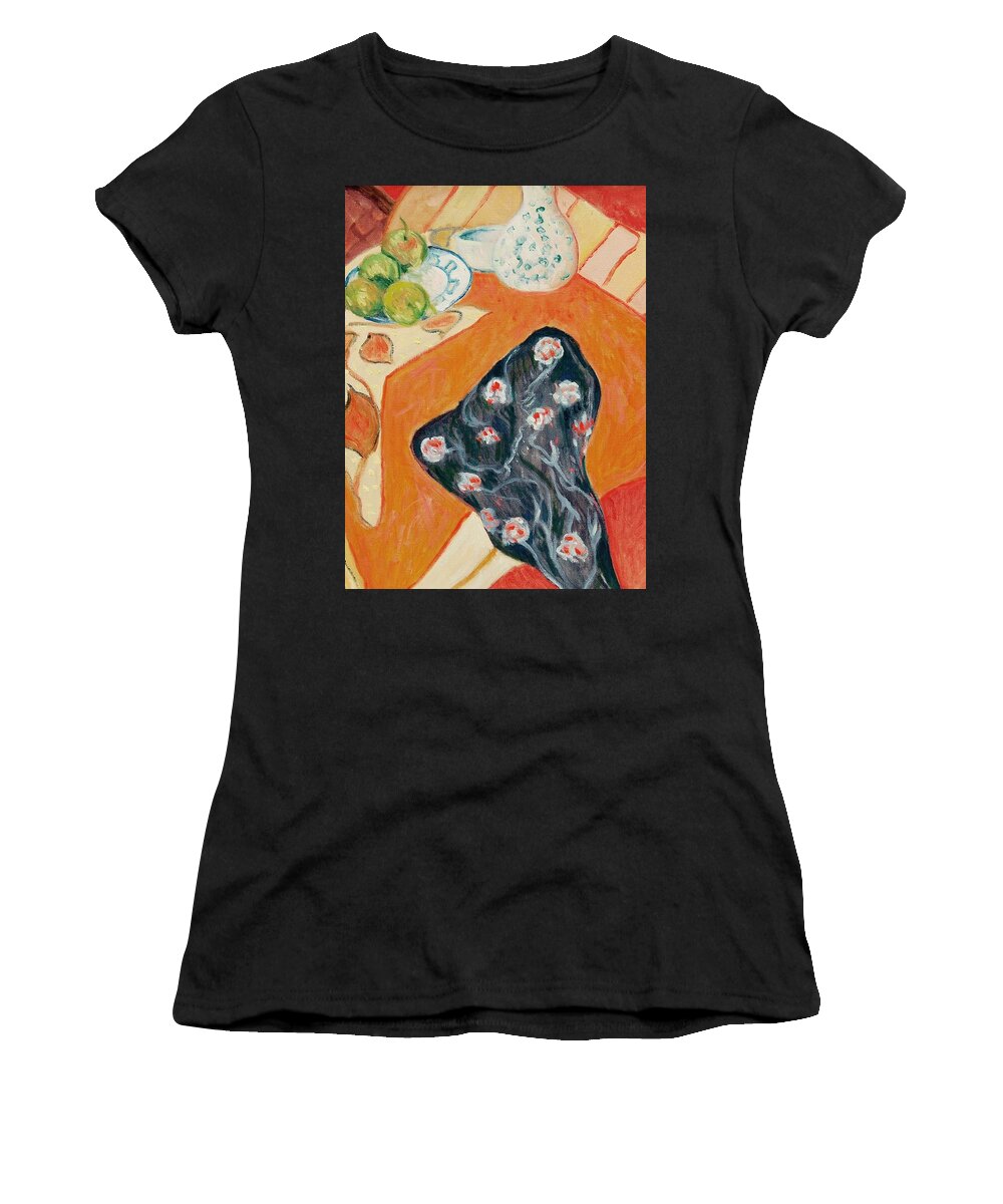 Sill Live Women's T-Shirt featuring the painting Still live with red by Pierre Dijk