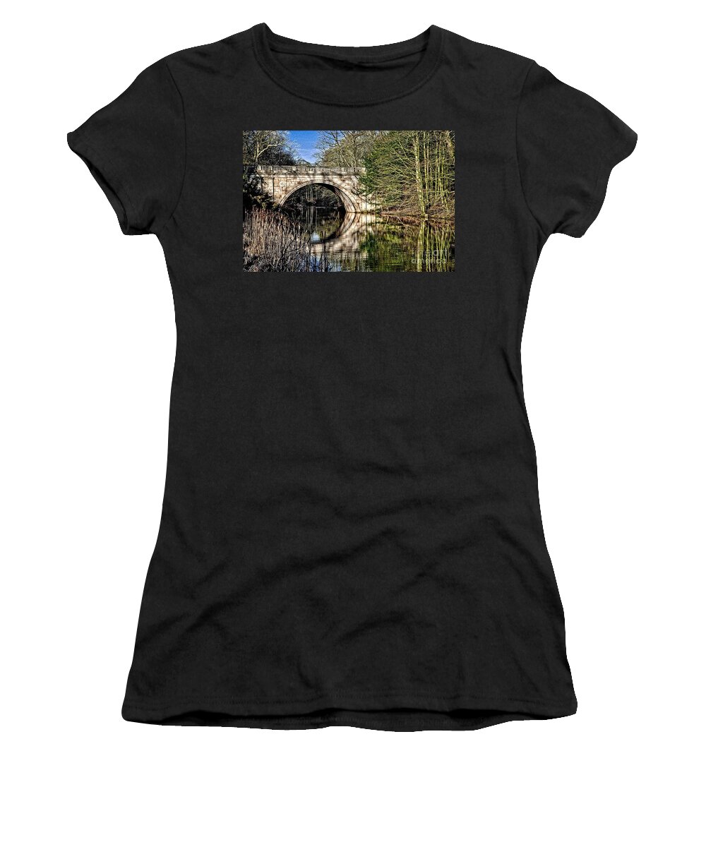 Stone Bridge Women's T-Shirt featuring the photograph Stone Bridge On River by Martyn Arnold