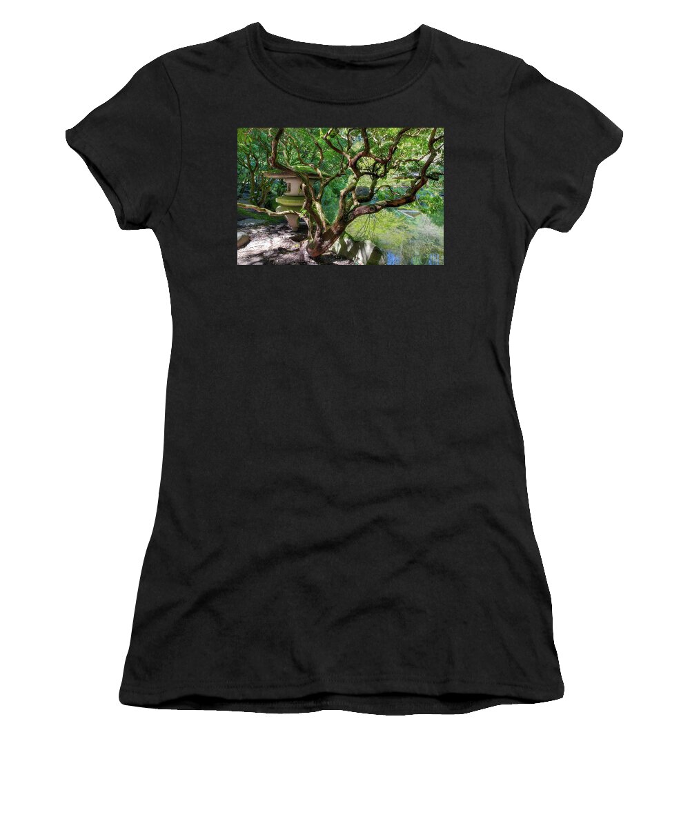 Upper Women's T-Shirt featuring the photograph Stone Lantern by Upper Pond by David Gn