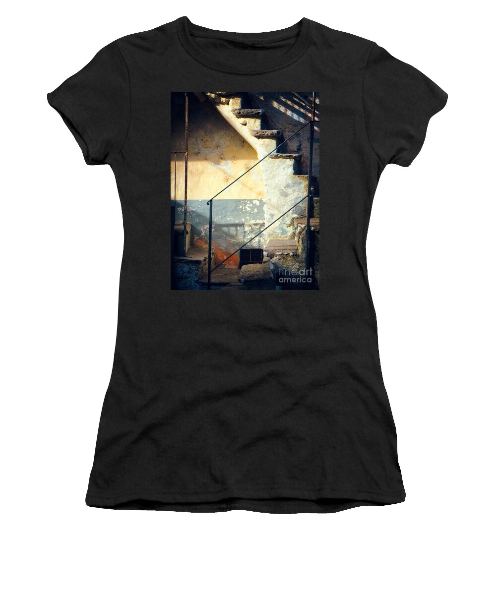 Architecture Women's T-Shirt featuring the photograph Stone steps outside an old house by Silvia Ganora
