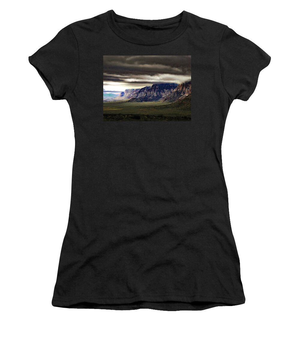 Storm Women's T-Shirt featuring the photograph Stormy Morning in Red Rock Canyon by Alan Socolik
