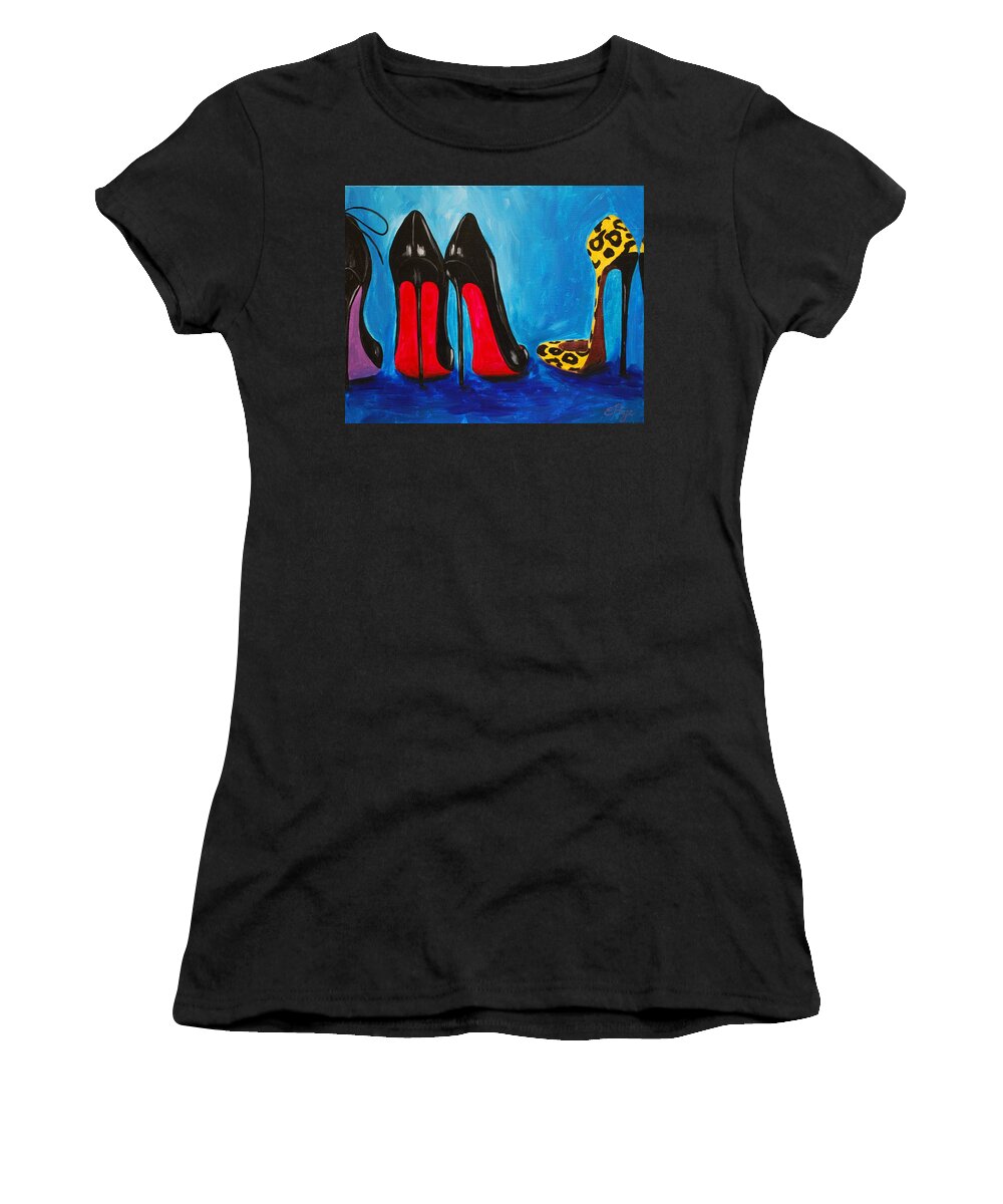 Shoes Women's T-Shirt featuring the painting Strut Your Stuff by Emily Page