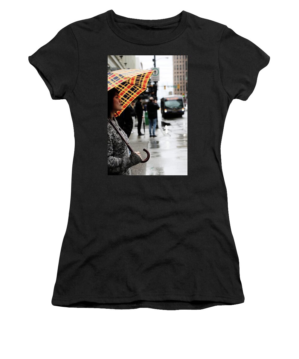 Street Photography Women's T-Shirt featuring the photograph Stuck down by J C