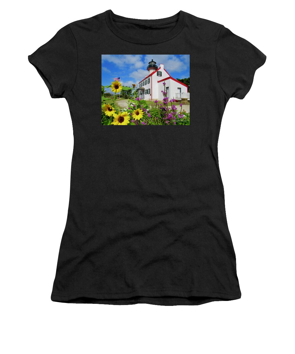 East Point Lighthouse Women's T-Shirt featuring the photograph Summer at East Point Light by Nancy Patterson