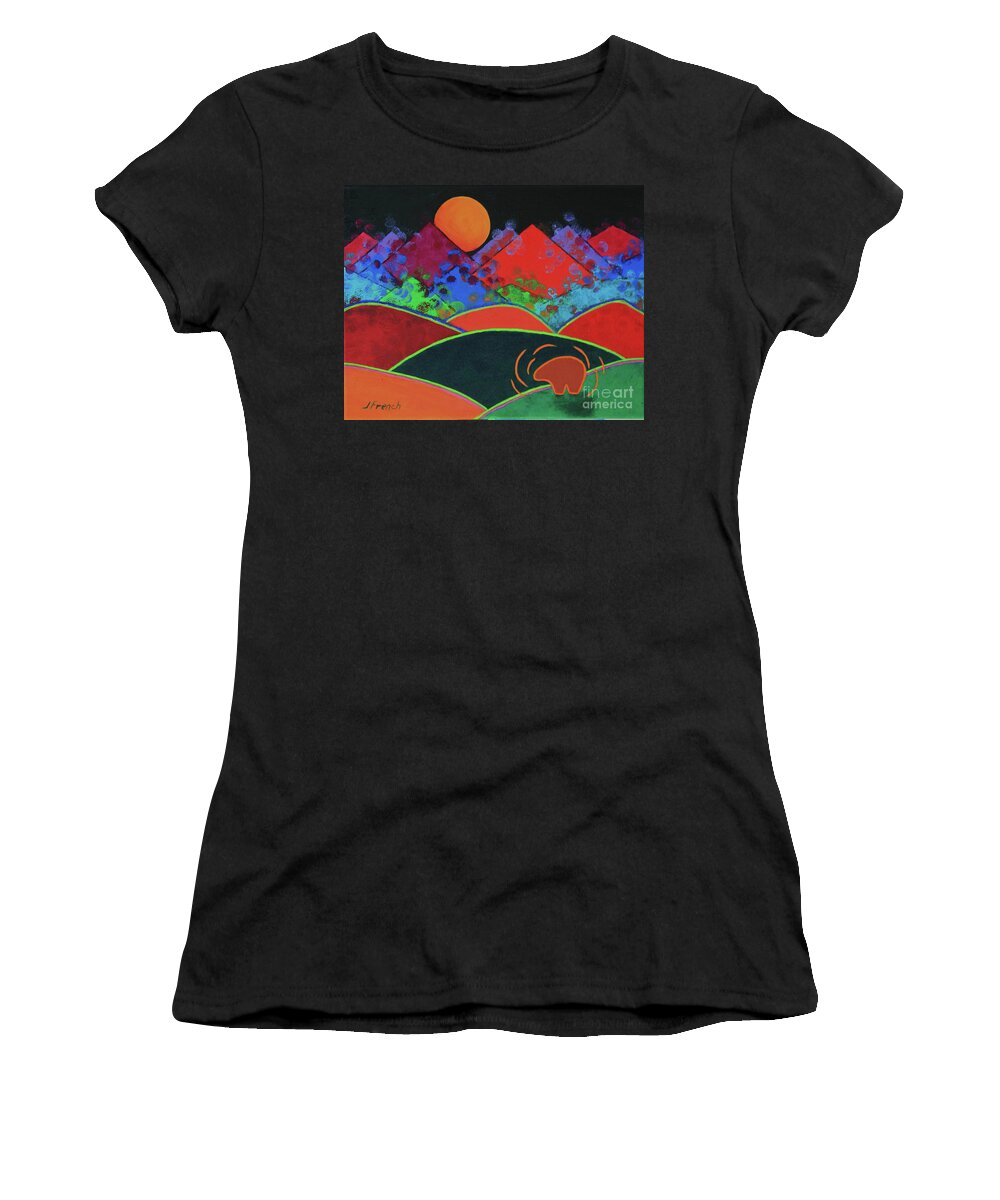 Art Women's T-Shirt featuring the painting Summer Guardian Bear by Jeanette French