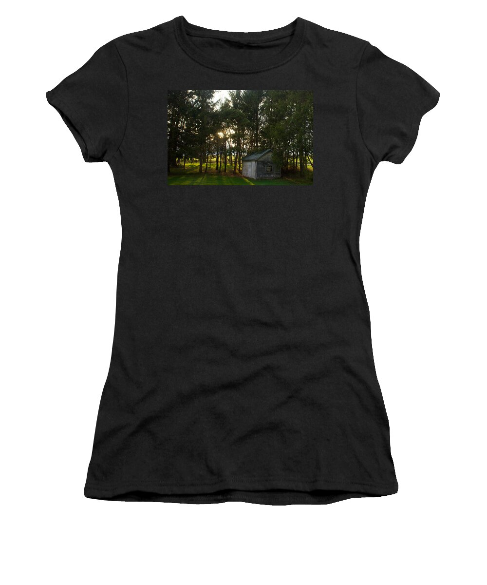 Rural Women's T-Shirt featuring the photograph Summer pool house by Brooke Bowdren