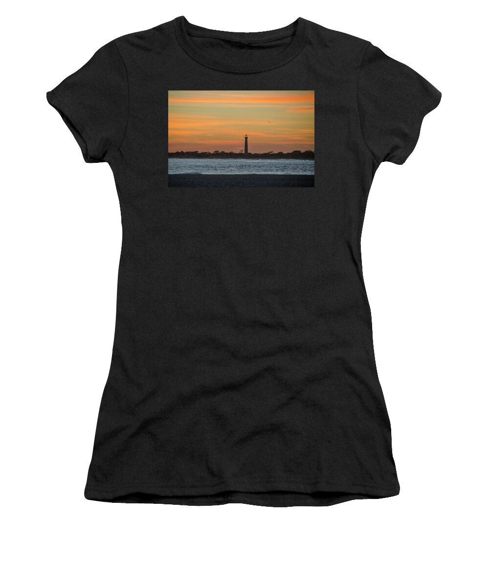 Sun Women's T-Shirt featuring the photograph Sun Dreanched Skies at Cape May Lighthouse by Bill Cannon