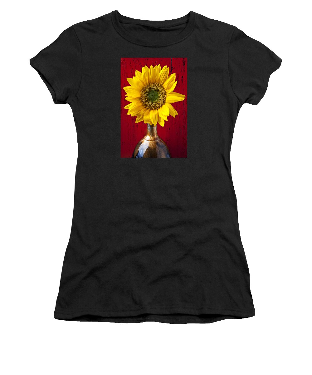 Sunflower Close Up Women's T-Shirt featuring the photograph Sunflower Close Up by Garry Gay