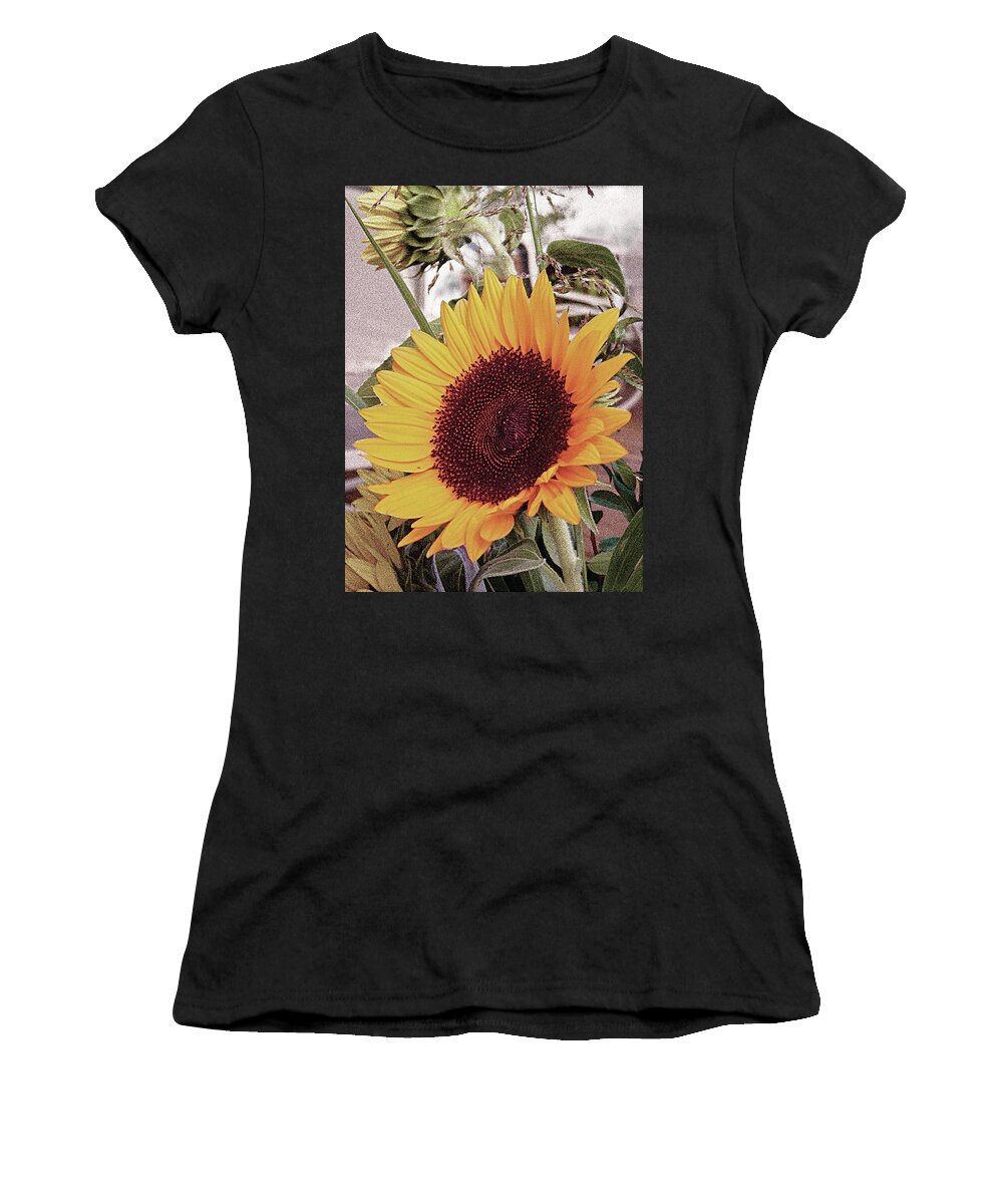 Sunflower Women's T-Shirt featuring the painting Sunflower by John Dyess