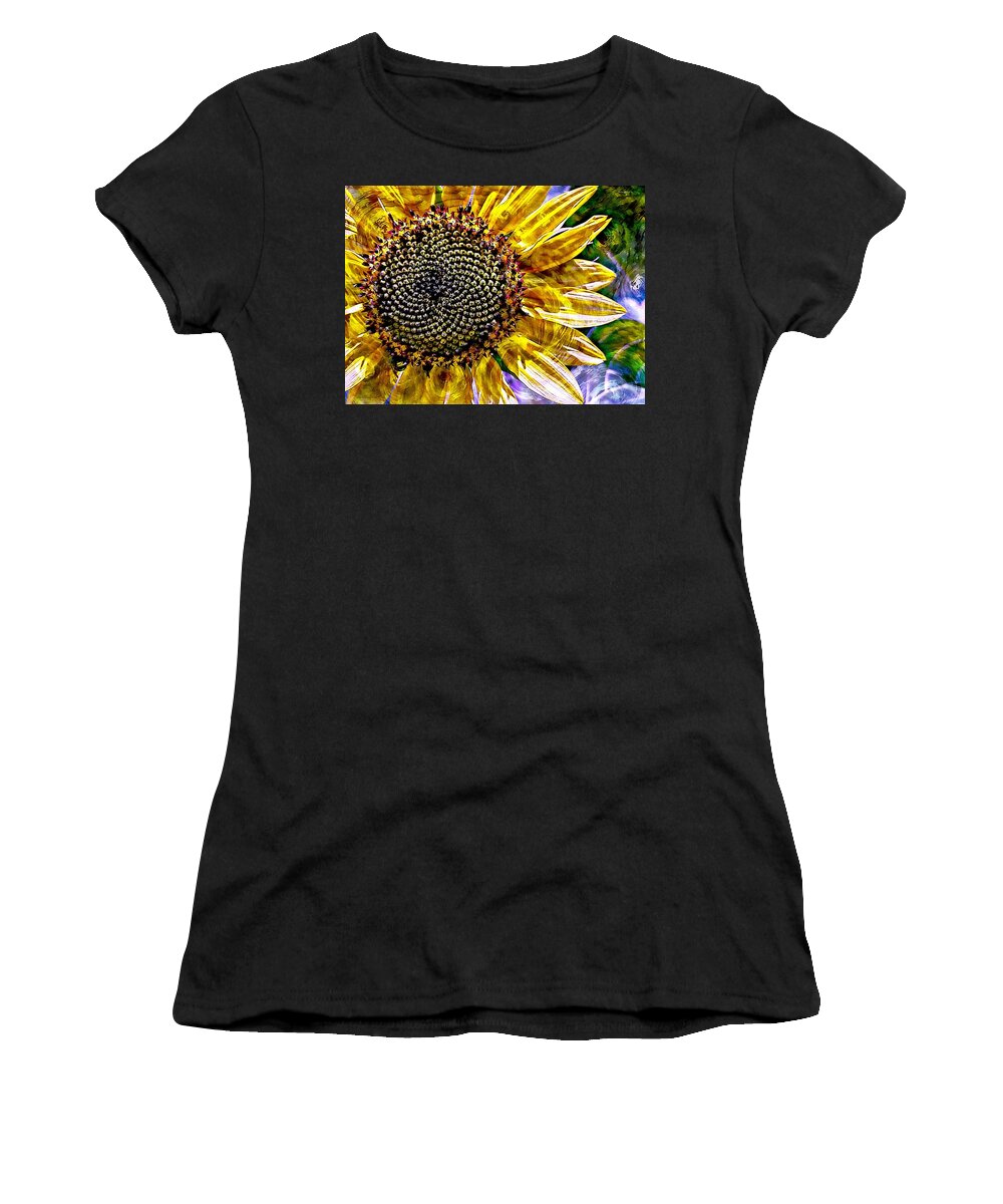 Photography By Suzanne Stout Women's T-Shirt featuring the photograph Sunflower Study by Suzanne Stout