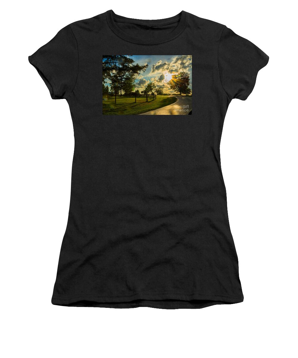 Sunlight Women's T-Shirt featuring the photograph Sunlight around the Corner by Metaphor Photo