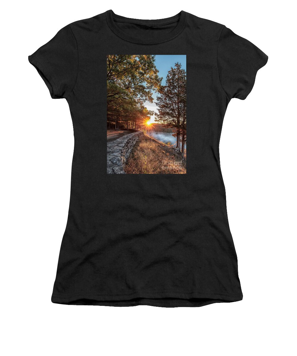 Sunrise Women's T-Shirt featuring the photograph Sunrise at Great Bend by Rod Best