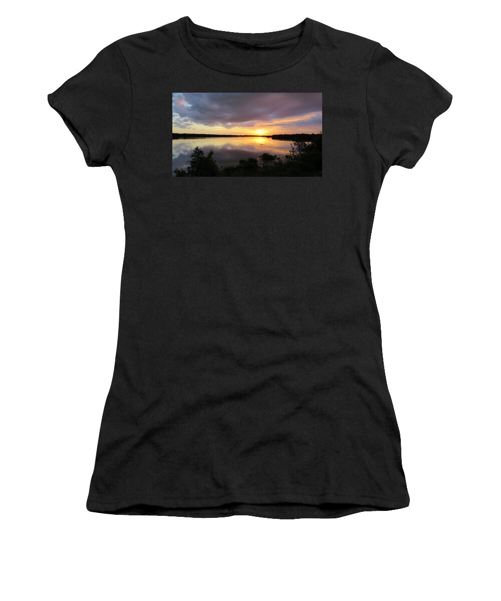 Sunsets Women's T-Shirt featuring the photograph Sunset at Ding Darling by Melinda Saminski