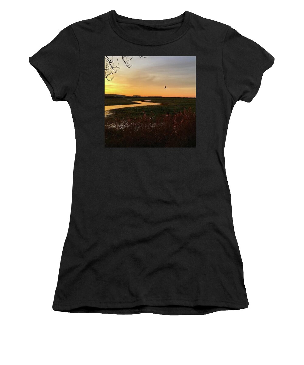 Natureonly Women's T-Shirt featuring the photograph Sunset At Holkham Today

#landscape by John Edwards