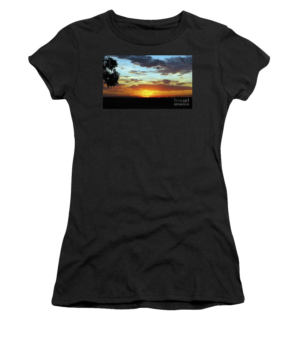 Australian Bush Sunset Women's T-Shirt featuring the photograph Sunset at Little River Victoria by Lexa Harpell